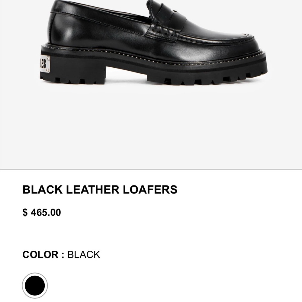 The Kooples Black Chunky Leather Loafers